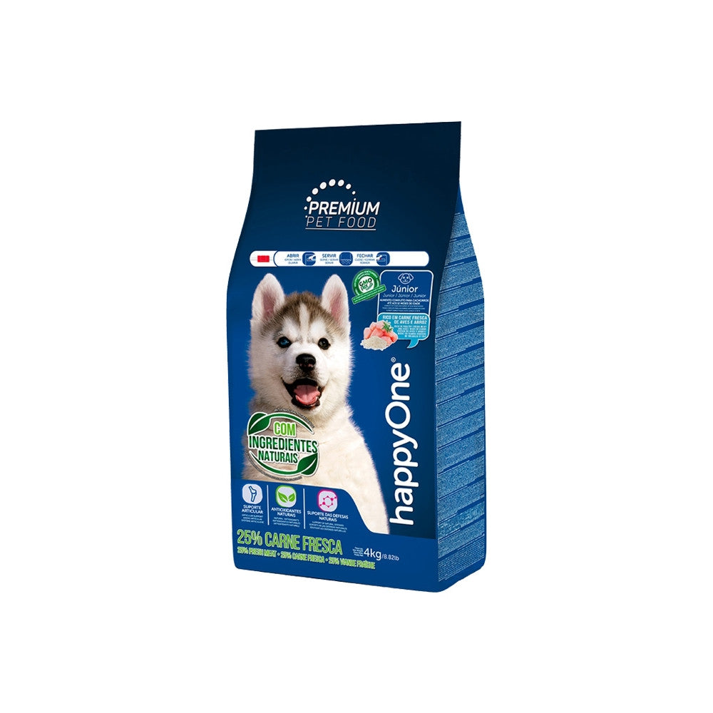 happyOne Premium Ração Seca Cão Júnior - Carne Fresca de Aves e Arroz