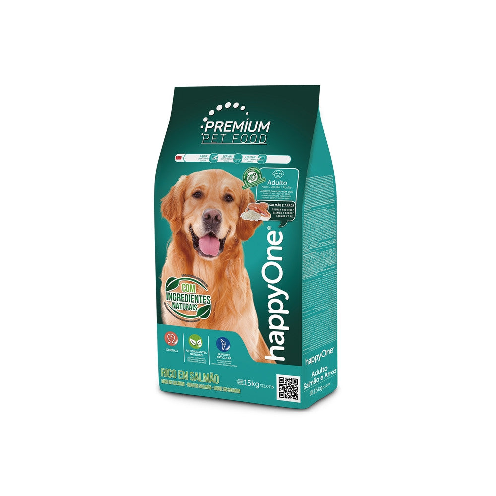 happyOne Premium Ração Seca Cão - Salmão e Arroz