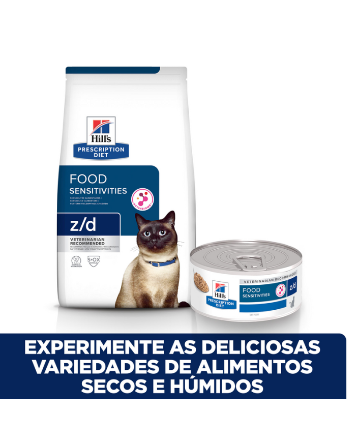 Hills Prescription Diet Food Sensitivities Feline z/d  1,5 kg - Ração seca para gato com sensibilidades alimentares