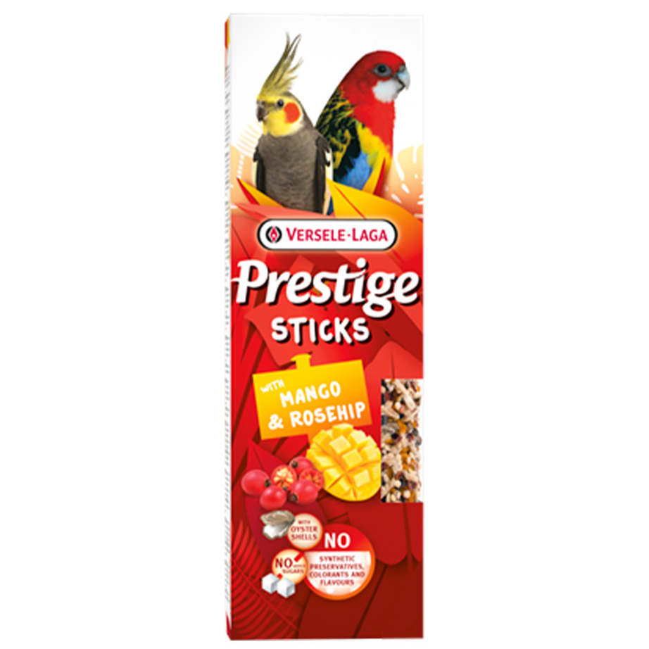 Sticks Versele-Laga para Periquitos grandes - Manga e rosa mosqueta  140g
