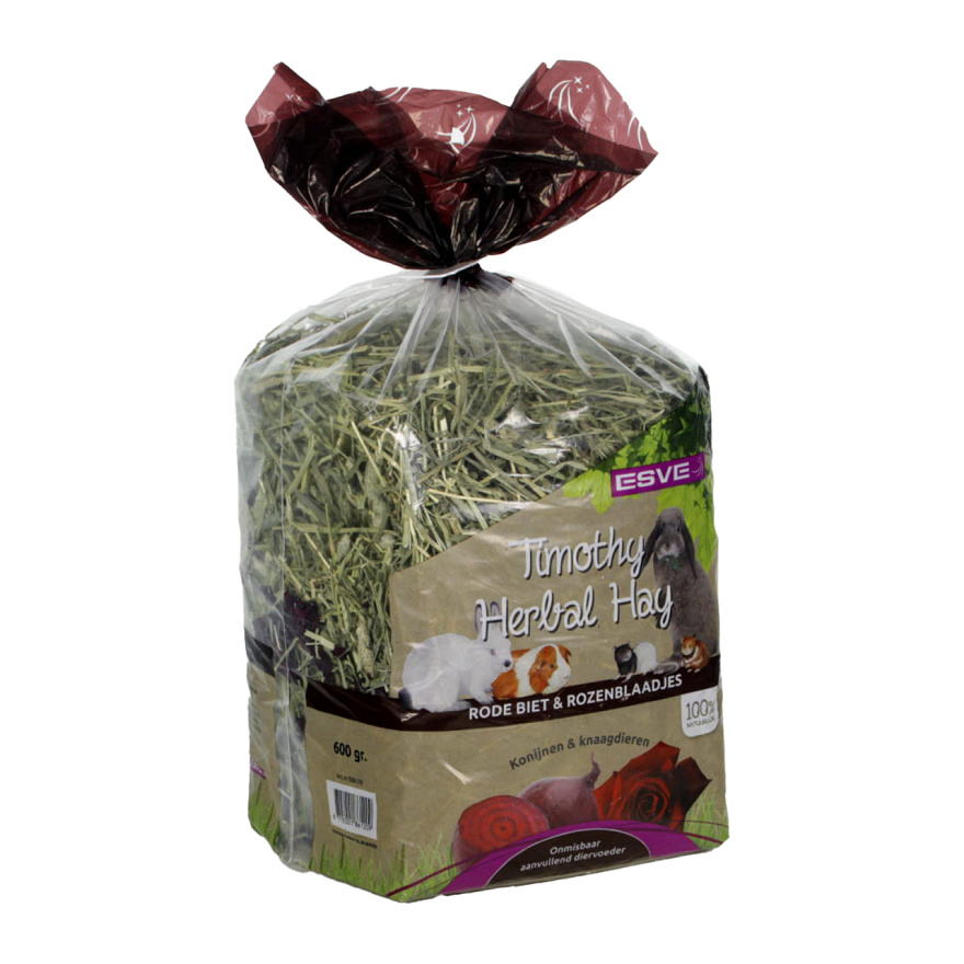 ESVE Feno Timothy, beterraba e pétalas de rosa 600g