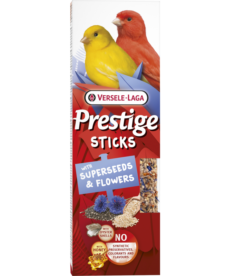 VERSELE LAGA PRESTIGE CANÁRIOS STICKS COM SUPER SEMENTES E FLORES