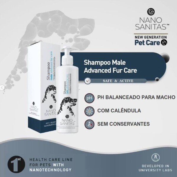 Nano Sanitas Advanced Fur Care Shampoo for Long-Haired Males 250 ml