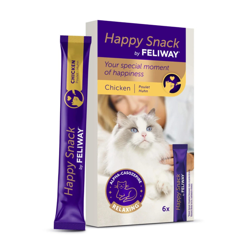 Snack tranquilizante de frango para gato - Happy Snack Feliway ( 6x15g)