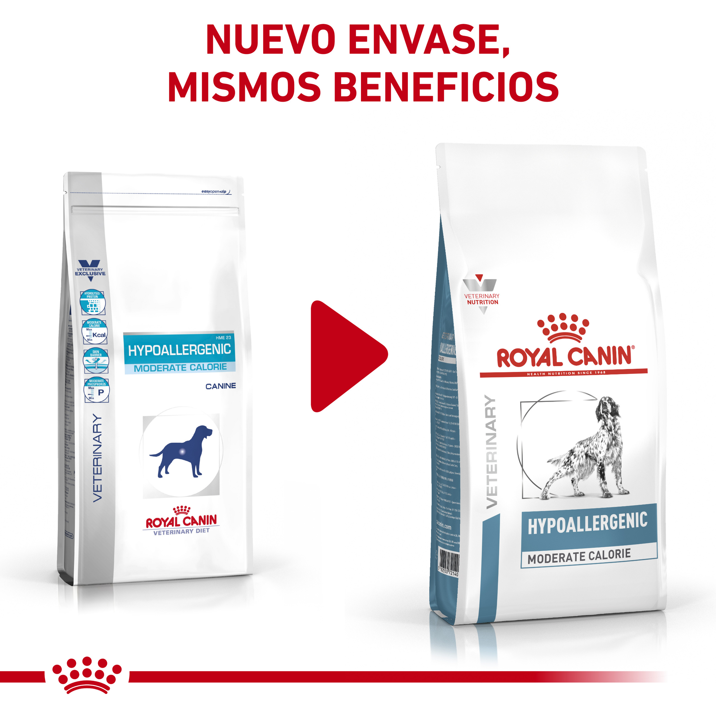 Royal Canin VD Hypoallergenic Moderate Calorie Adult Dogs 7kg - Ração seca hipoalergénica com calorias reduzidas para cão adulto com alergias