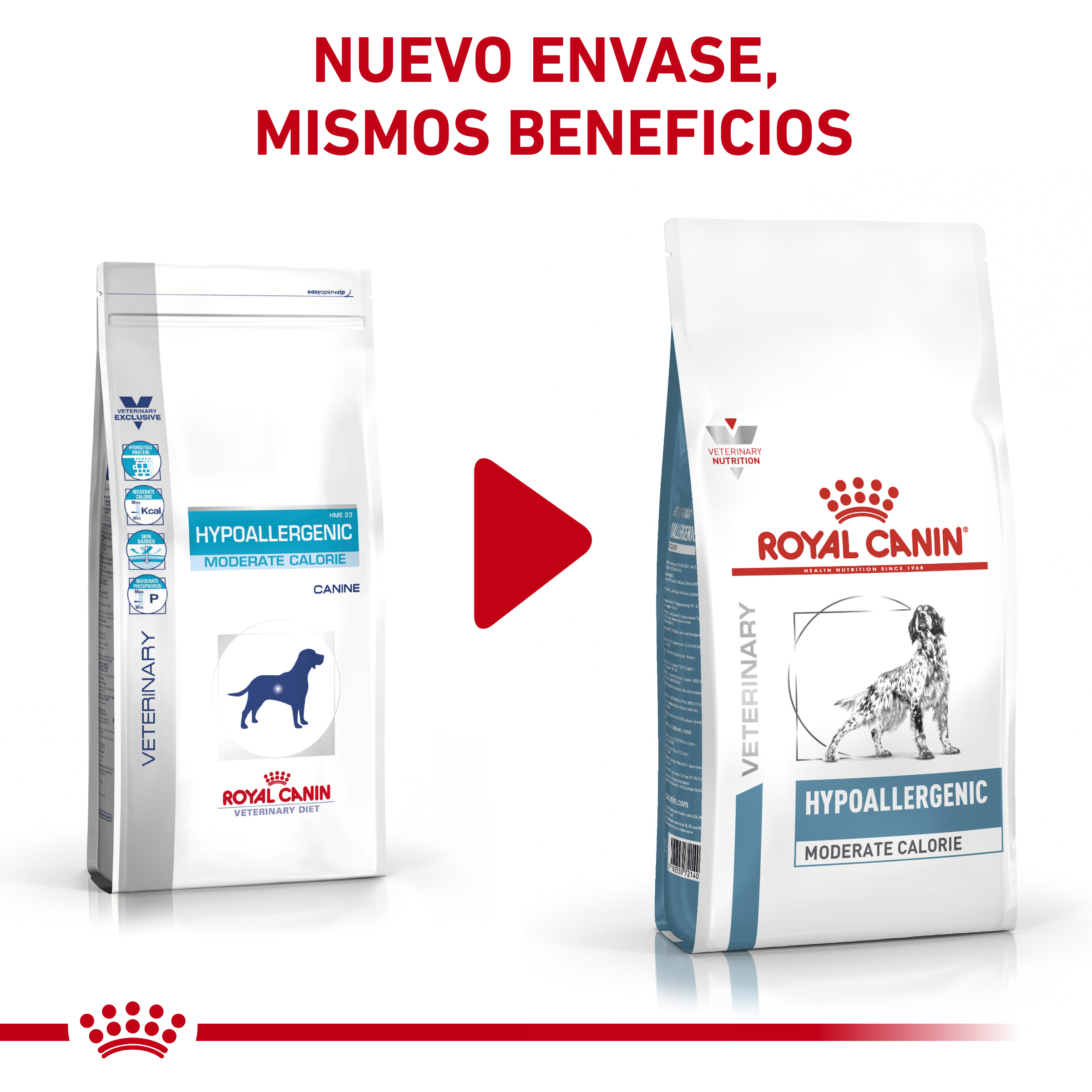 Royal Canin VD Hypoallergenic Moderate Calorie Adult Dogs 7kg - Ração seca hipoalergénica com calorias reduzidas para cão adulto com alergias