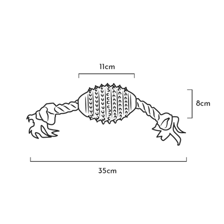 Brinquedo para cães -  Rub Rugby Spike & Rope