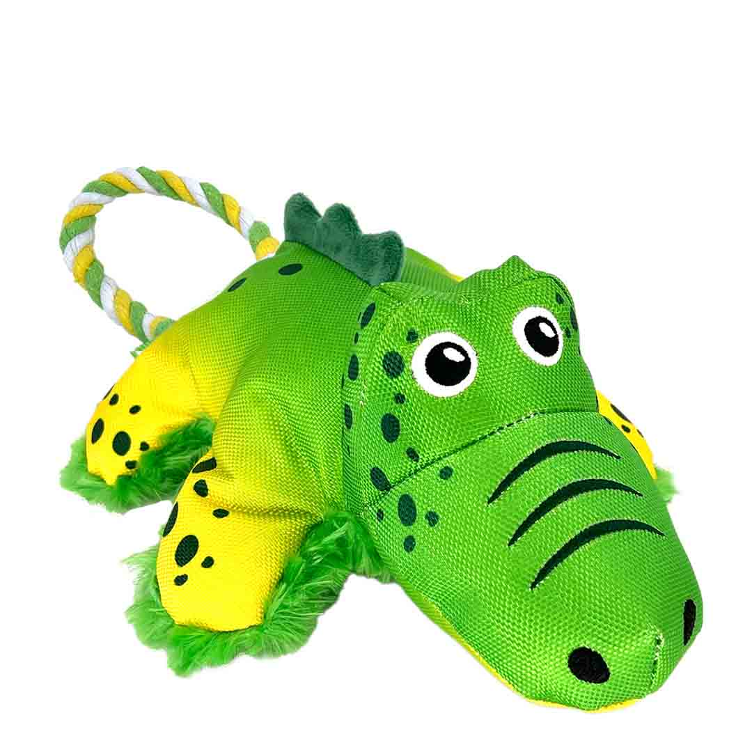 KONG Cozie Tuggz Jacaré Médio/Grande - Brinquedo para cão