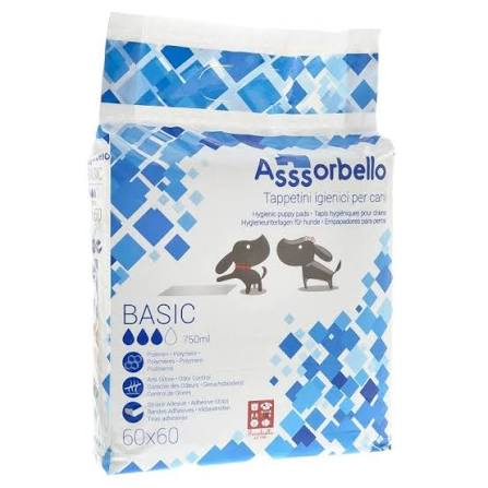 Tapetes Higiénicos Absorventes Asssorbello Basic - Ferribiella (60X60 - 50 unidades)