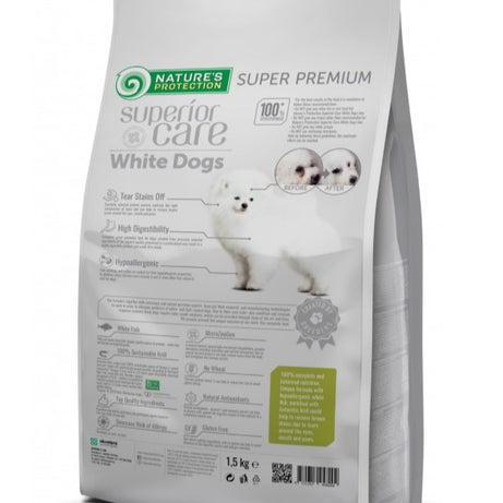 Nature’s Protection Superior Care para Cão Júnior de raças pequenas e mini com pelagem branca | Peixe branco