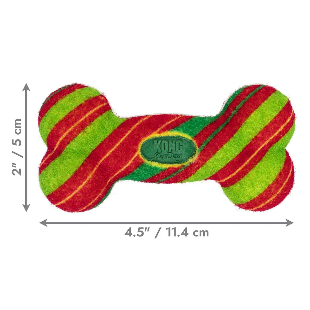 KONG Holiday AirDog Squeaker Bone Stripe