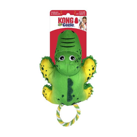 KONG Cozie Tuggz Jacaré Médio/Grande - Brinquedo para cão