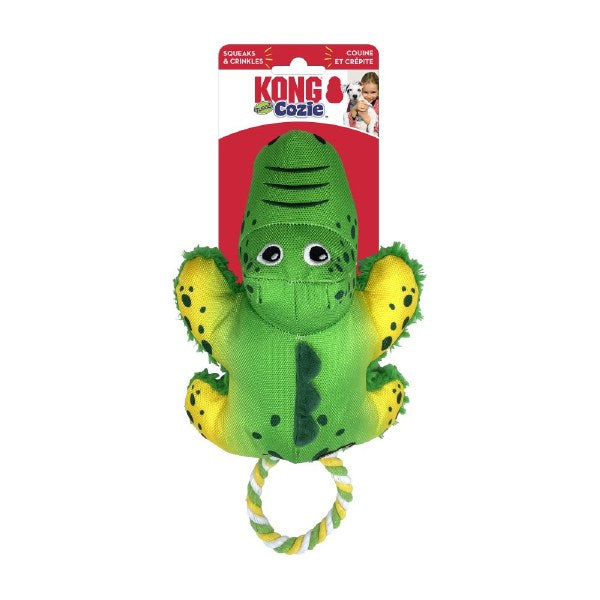KONG Cozie Tuggz Jacaré Médio/Grande - Brinquedo para cão