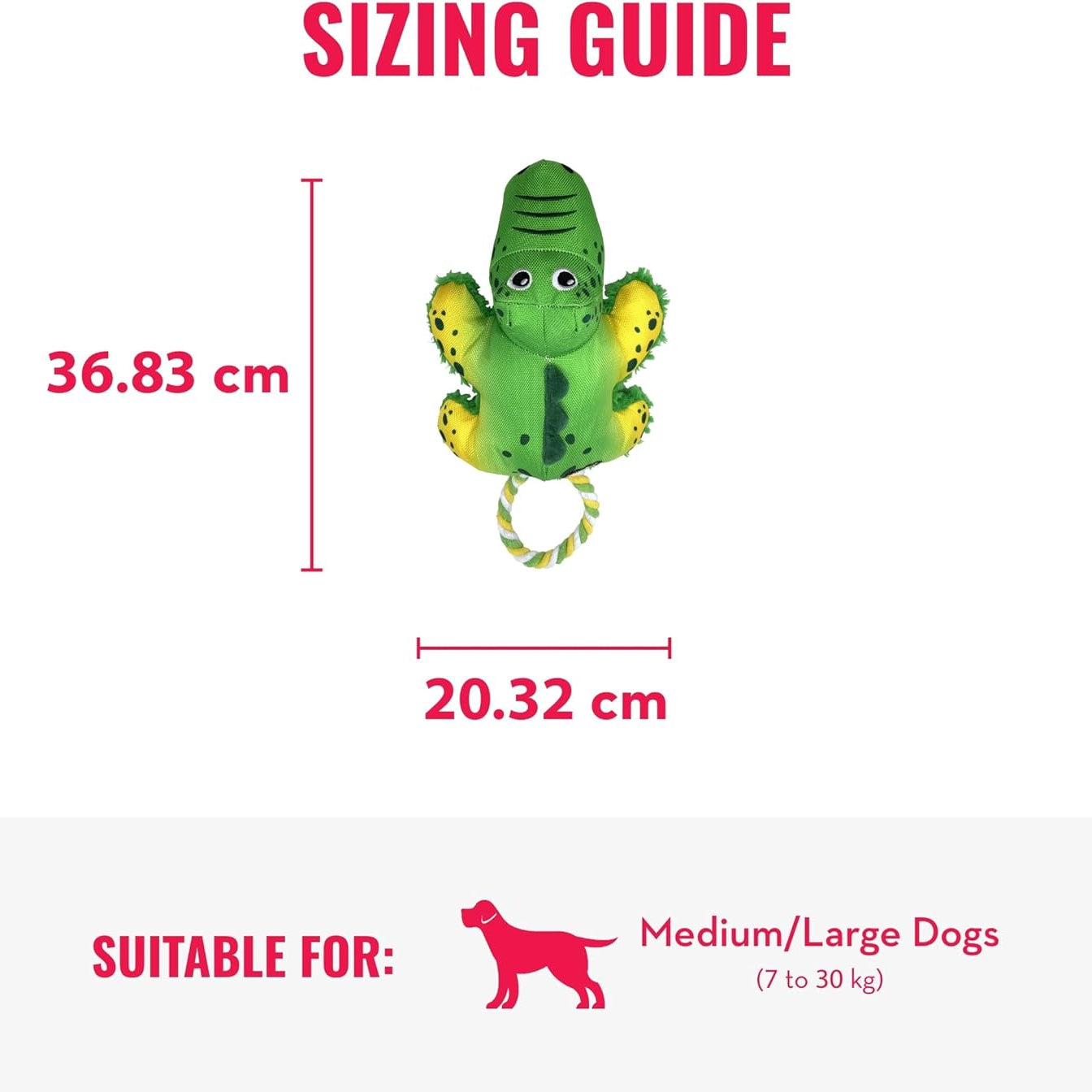KONG Cozie Tuggz Jacaré Médio/Grande - Brinquedo para cão