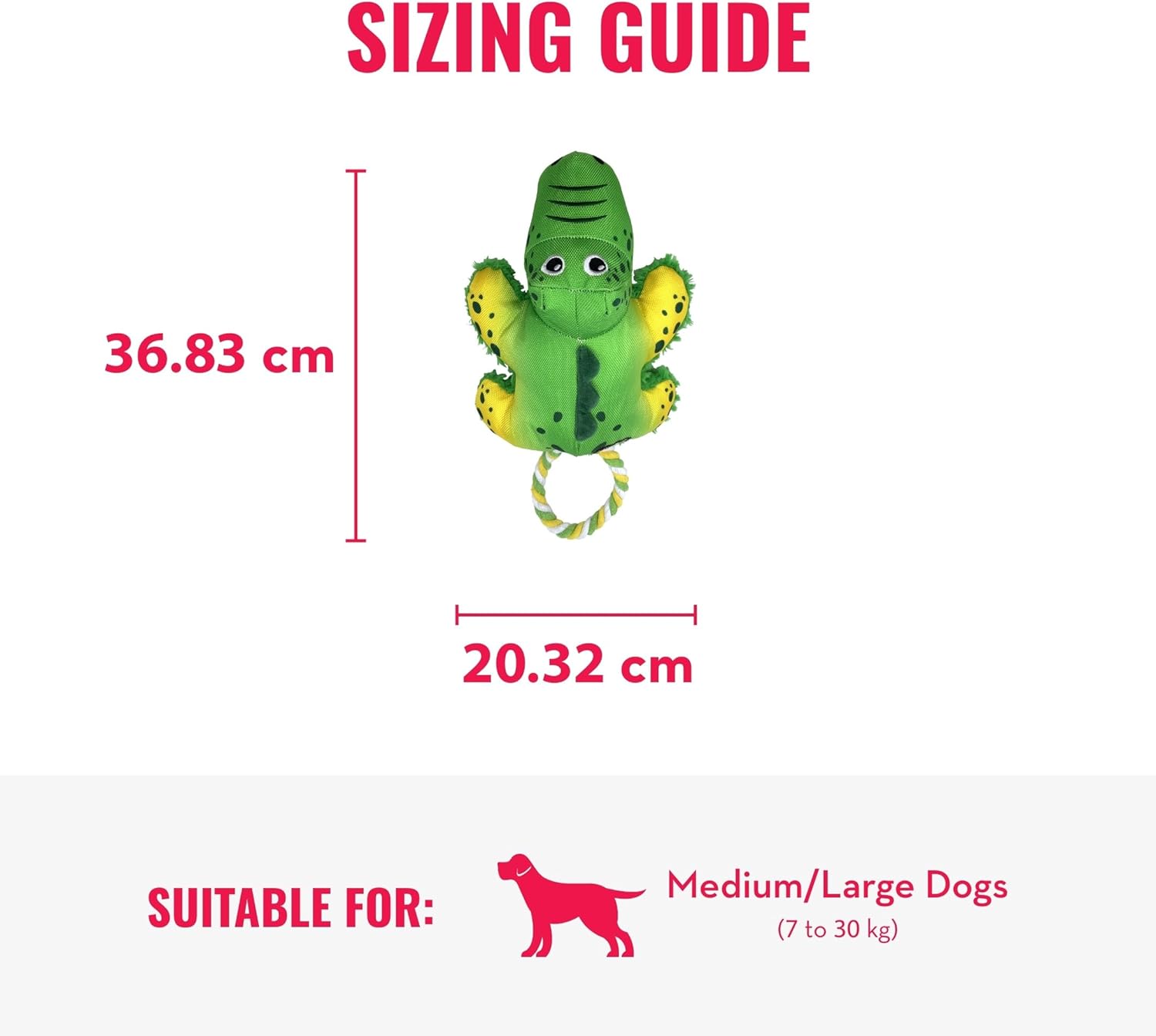 KONG Cozie Tuggz Jacaré Médio/Grande - Brinquedo para cão