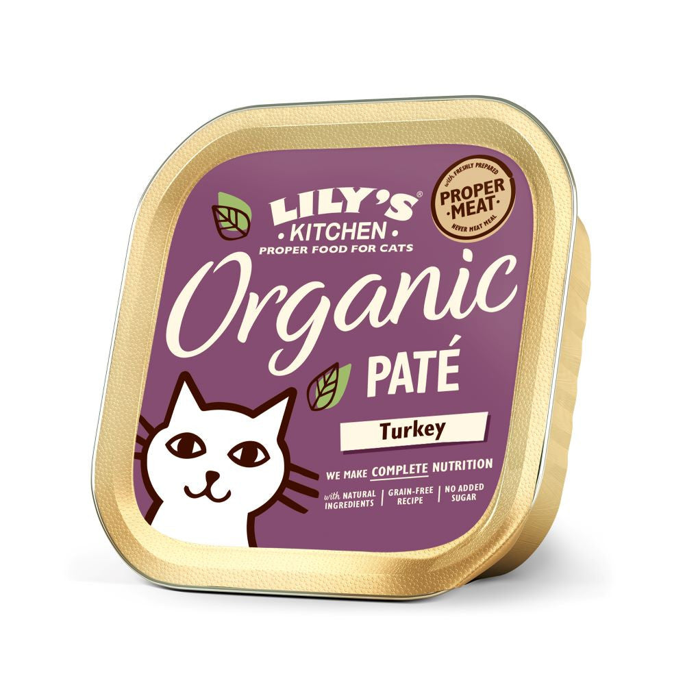 Lilys Kitchen Cat Adult Organic Paté Turkey | Wet (Terrine) | 19 x 85 g