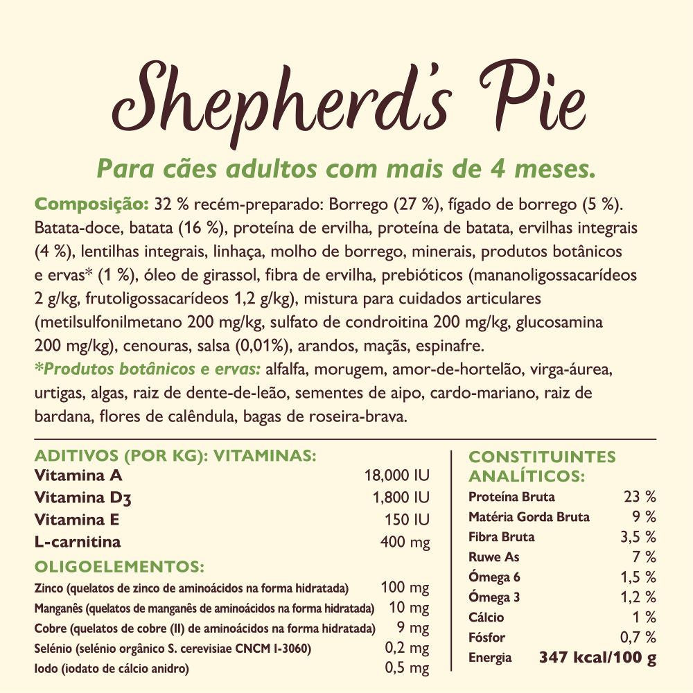 Lilys Kitchen Dog Adult Shepherds Pie - Ração seca para cão adulto - Borrego, Batata e salsa