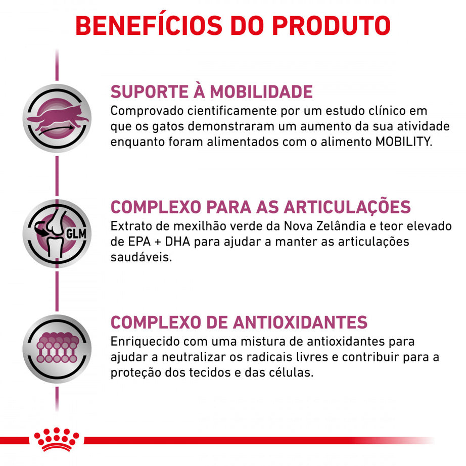 Royal Canin® Veterinary Mobility – Ração para Gatos Adultos para Suporte da Mobilidade e Saúde Articular