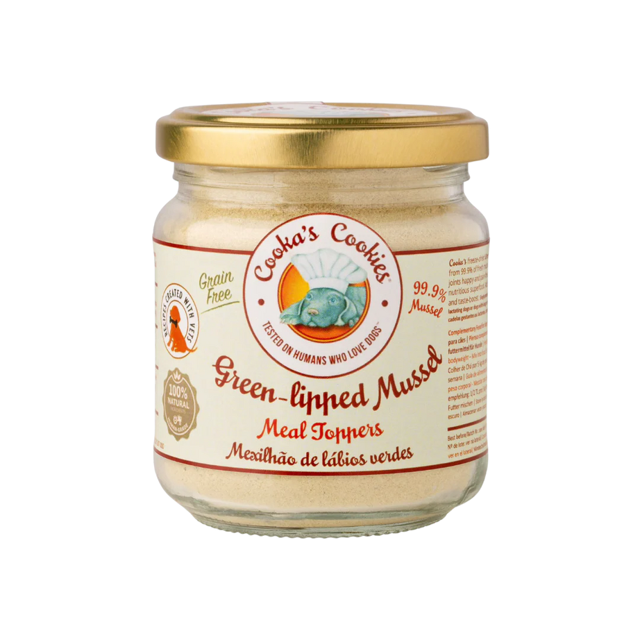 Cooka's Cookies suplemento alimentar para cães e gatos - Green-Lipped Mussel 55g