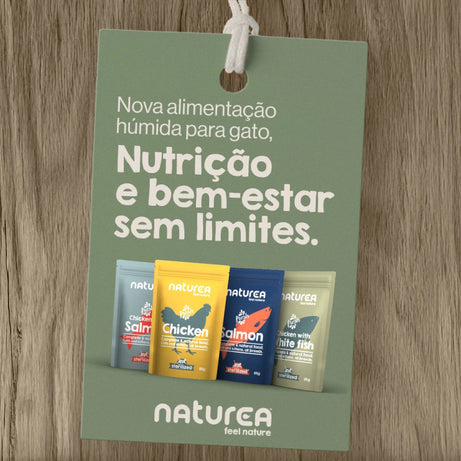 Saqueta Naturea de comida húmida para gato | Frango com Peixe Branco - Pack 12 x 85g