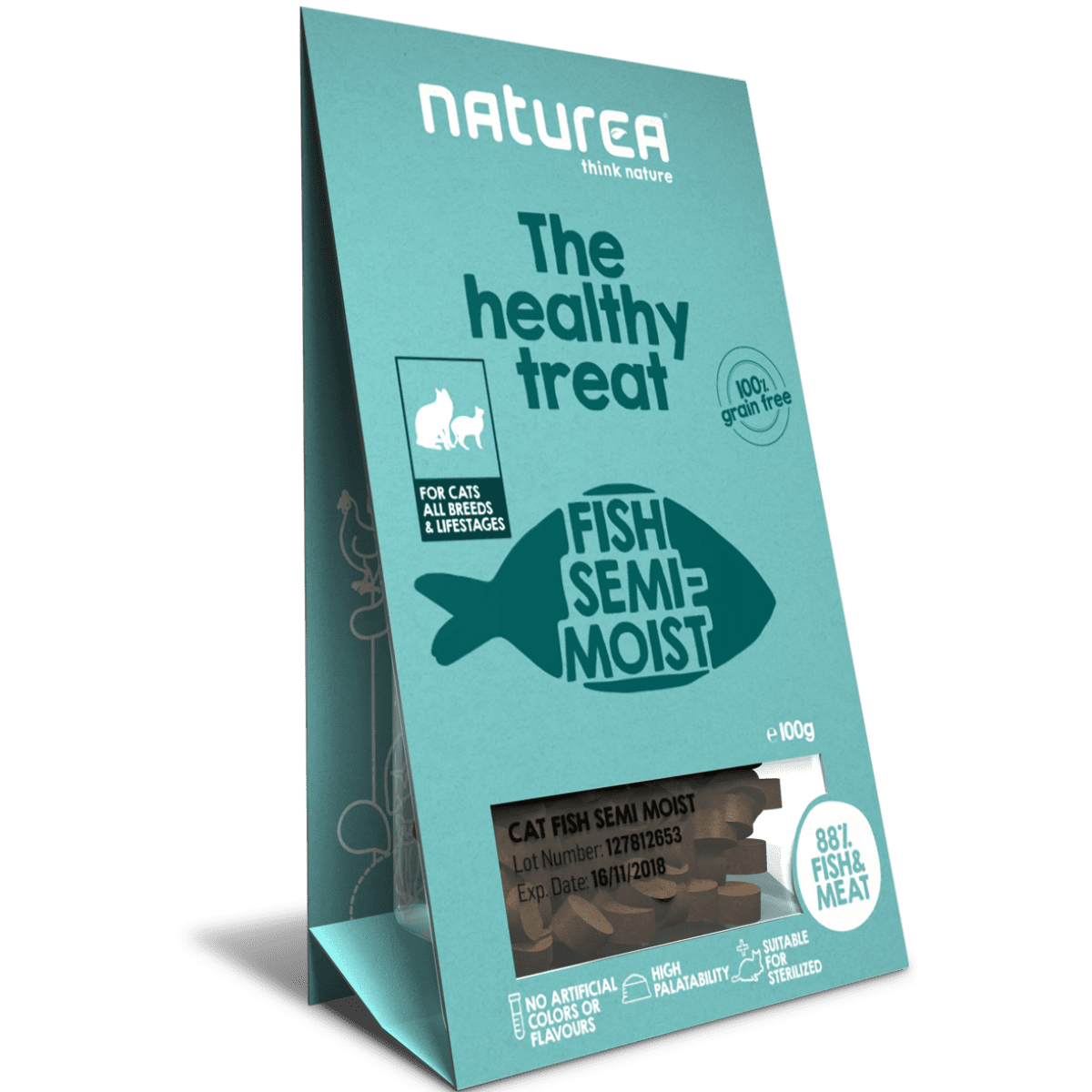 Snacks semi húmidos Naturea para gato | 100g