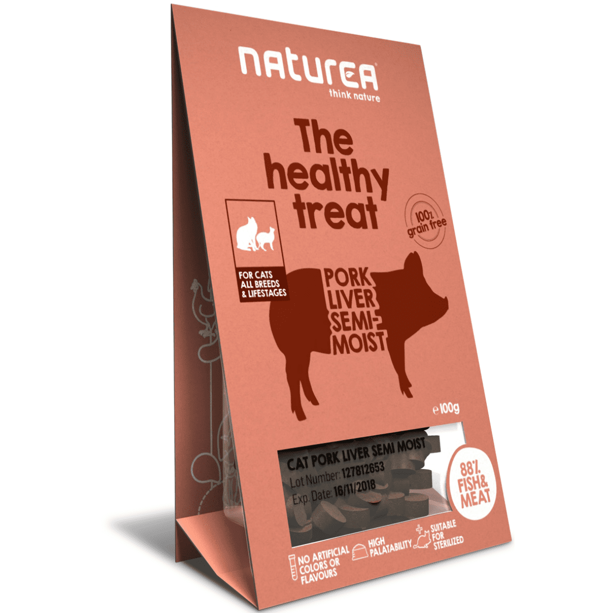 Snacks semi húmidos Naturea para gato | 100g