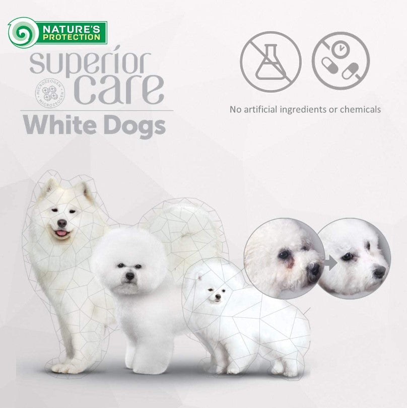 Nature’s Protection Superior Care para Cão Adulto de raças pequenas e mini com pelo branco | Peixe branco