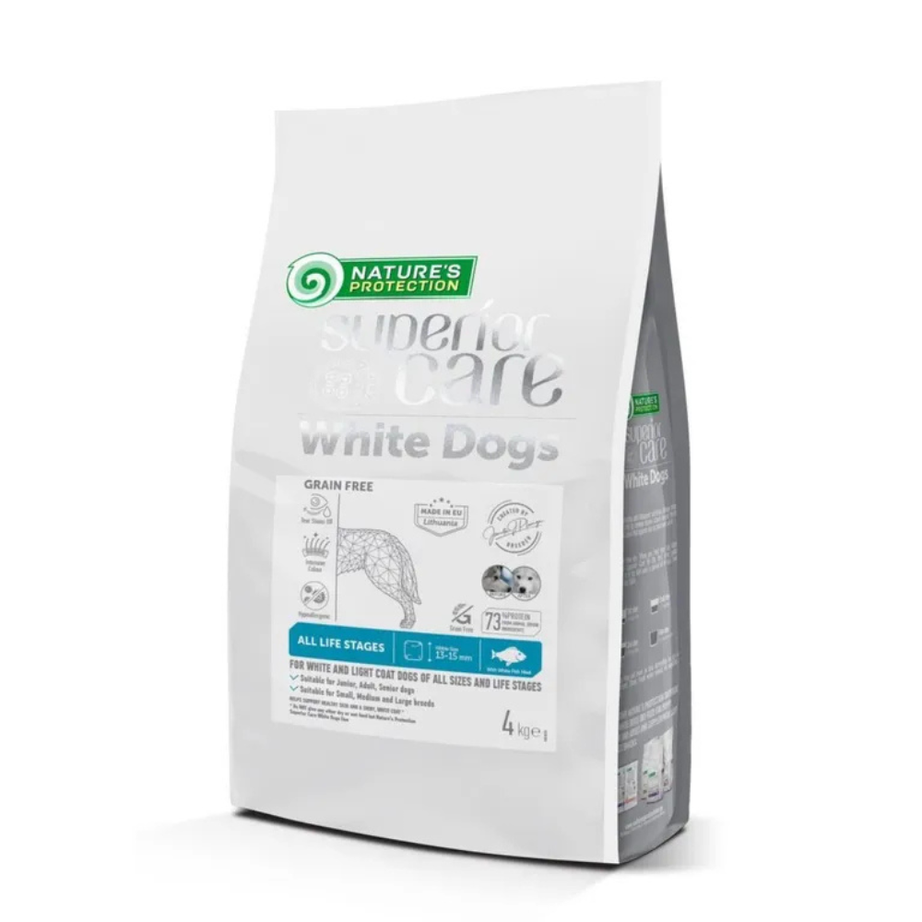 Nature’s Protection Superior Care para Cão Todos Tamanhos e Fases de Vida de pelo branco | Peixe Branco