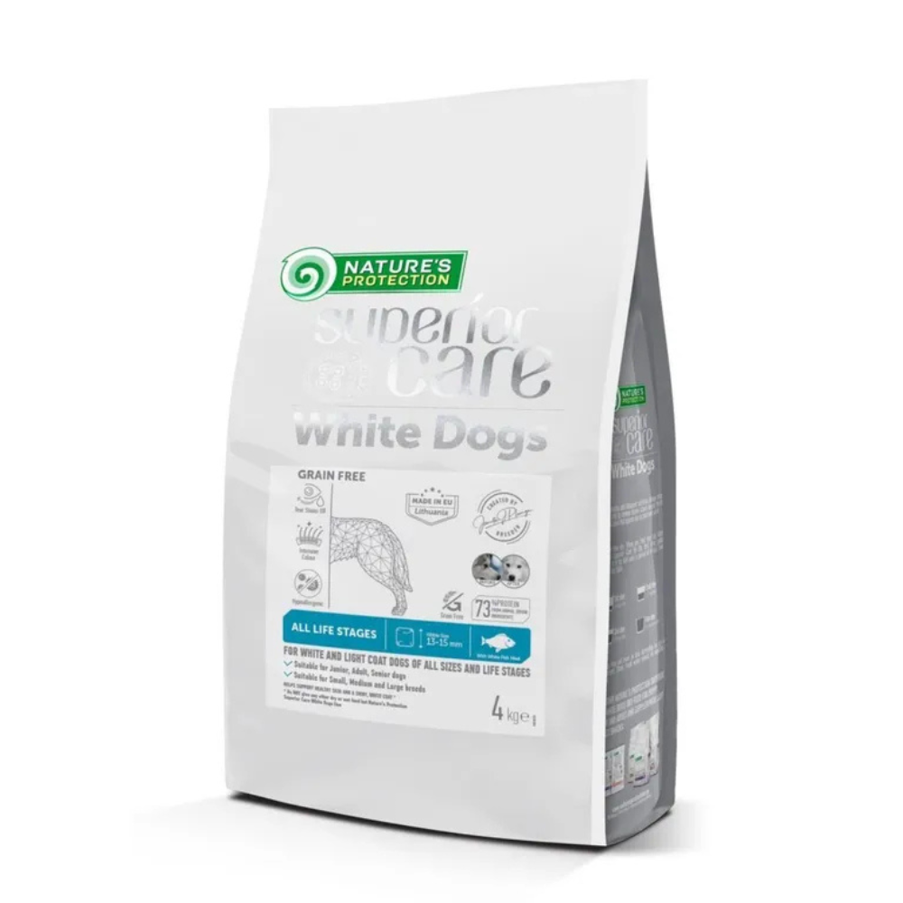 Nature’s Protection Superior Care para Cão Todos Tamanhos e Fases de Vida de pelo branco | Peixe Branco