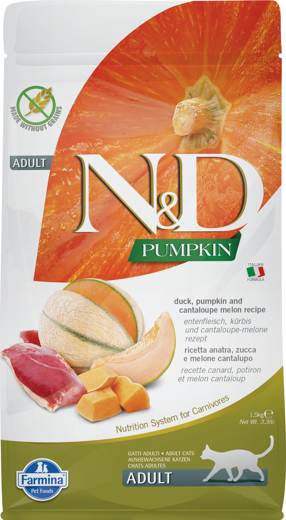 Farmina N&D Pumpkin - Ração seca para gato adulto - Pato e meloa
