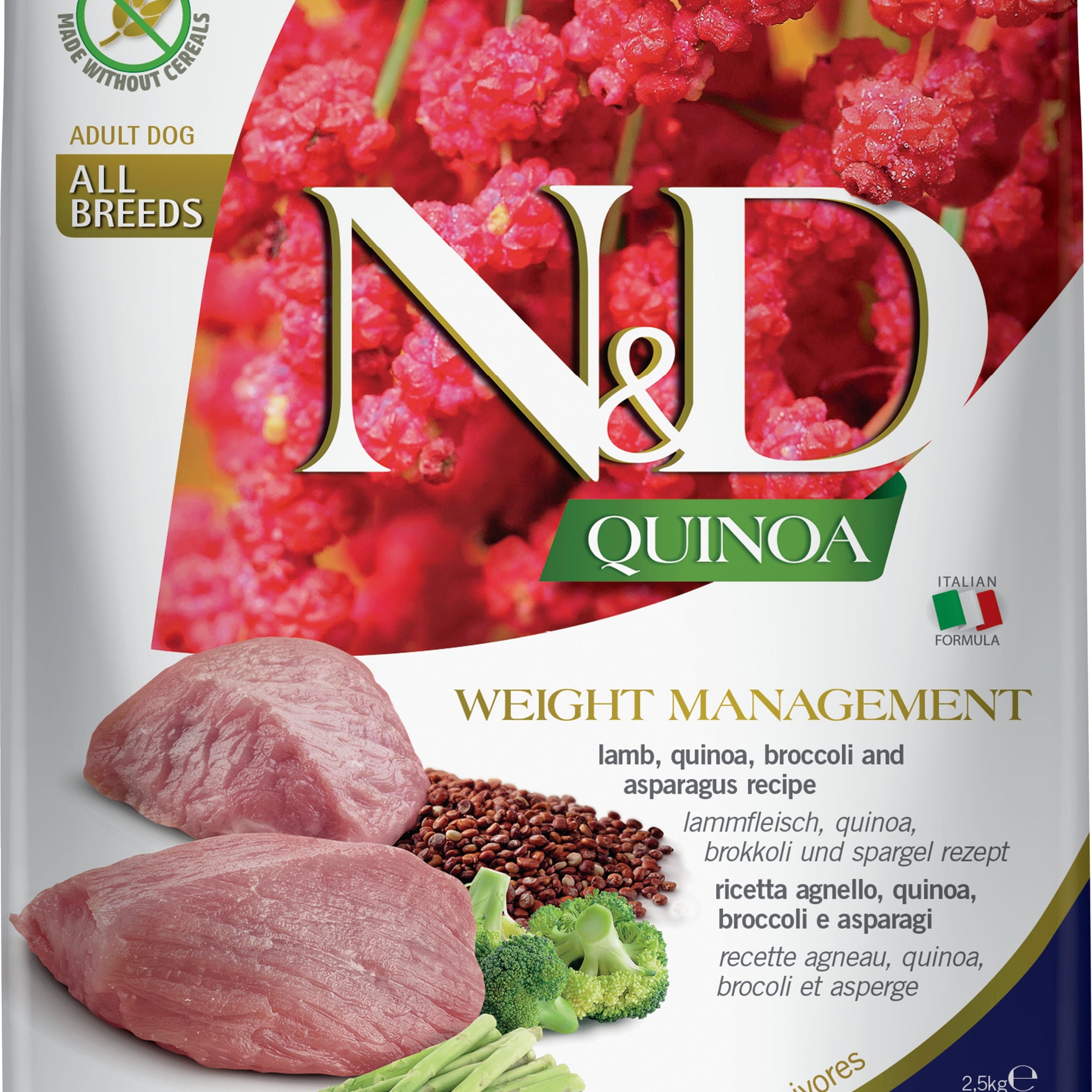 Farmina N&D Quinoa Weight Management - Ração seca para cão adulto com excesso de peso - Cordeiro