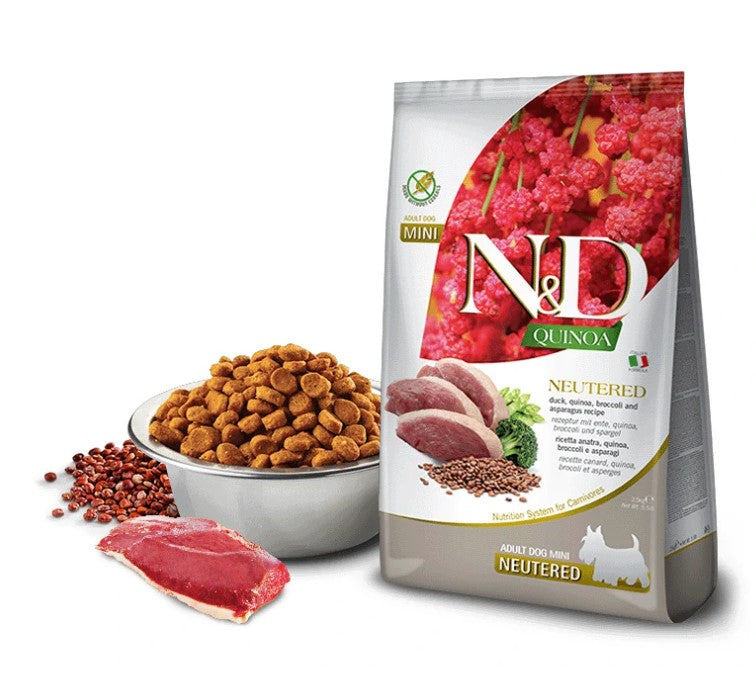 Farmina N&D Quinoa Neutered Mini - Dry food for small sterilized dog - Duck