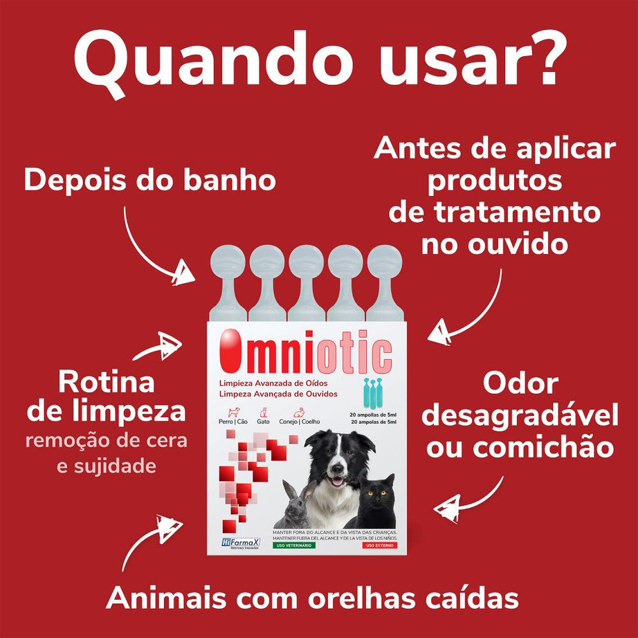 Omniotic - Ampolas para cão, gato, coelho 20x 5ml