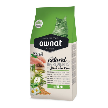 Ownat Classic Hairball - Dry cat food for adult cats to reduce hairballs - Chicken