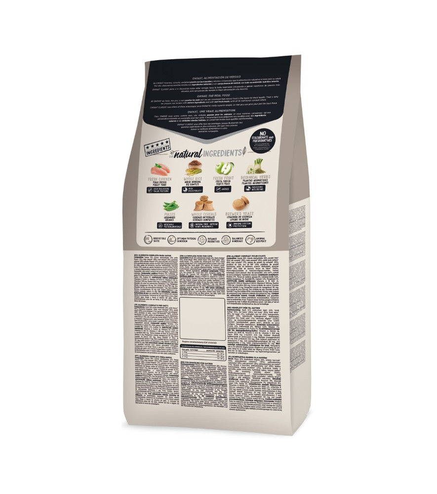 Ownat Classic Cat Light - Ração seca para gato adulto para manutenção do peso - Frango