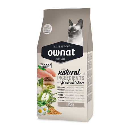 Ownat Classic Cat Light - Ração seca para gato adulto para manutenção do peso - Frango