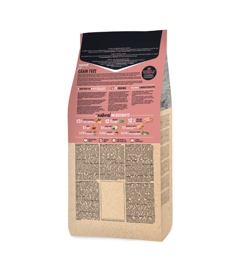 Ownat Just GF Adult Cat - Grain-free dry food for adult cats - Chicken