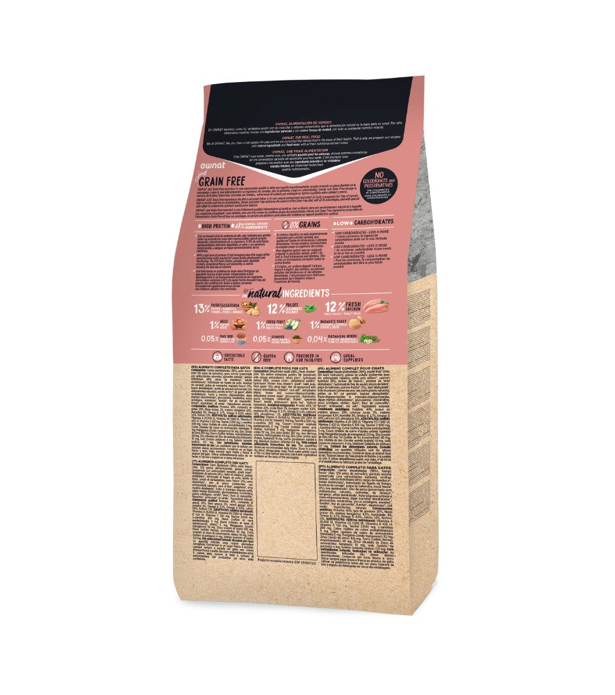 Ownat Just GF Adult Cat - Grain-free dry food for adult cats - Chicken