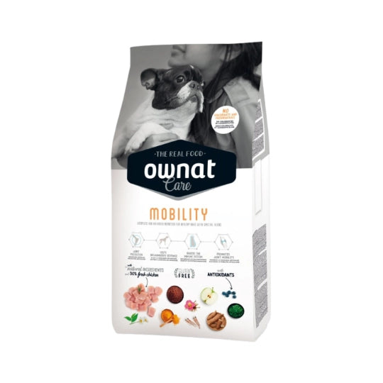 Ownat Care Mobility- Ração sem glúten para cães adultos e seniores para suporte articular - Frango