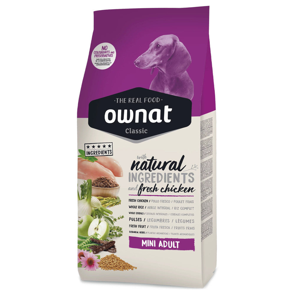 Ownat Classic Mini Adult-  Ração seca para cão adulto pequeno - Frango