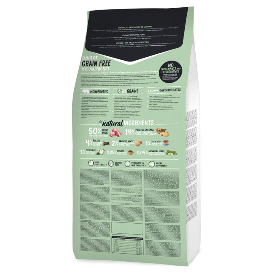 Ownat GF Hypo Pork - Dry food for adult dogs with allergies - Pork