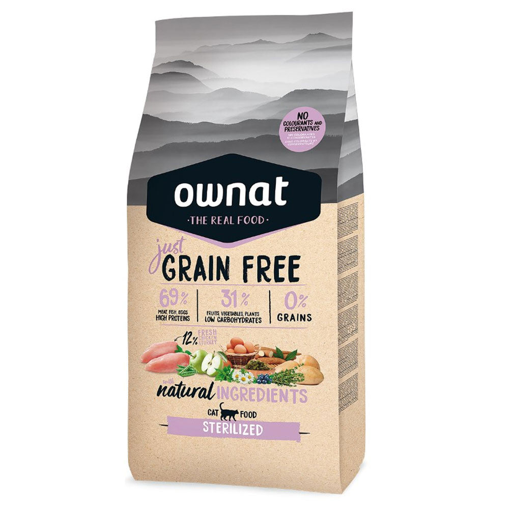 Ownat Just Grain Free Sterilized - Grain-free dry food for adult sterilized cats - Chicken