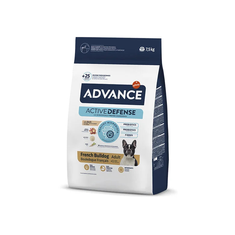 Advance Ração Cão Adulto  - Bulldog Francês | Pato e Arroz | 7,5 kg - DOGGIE STORE