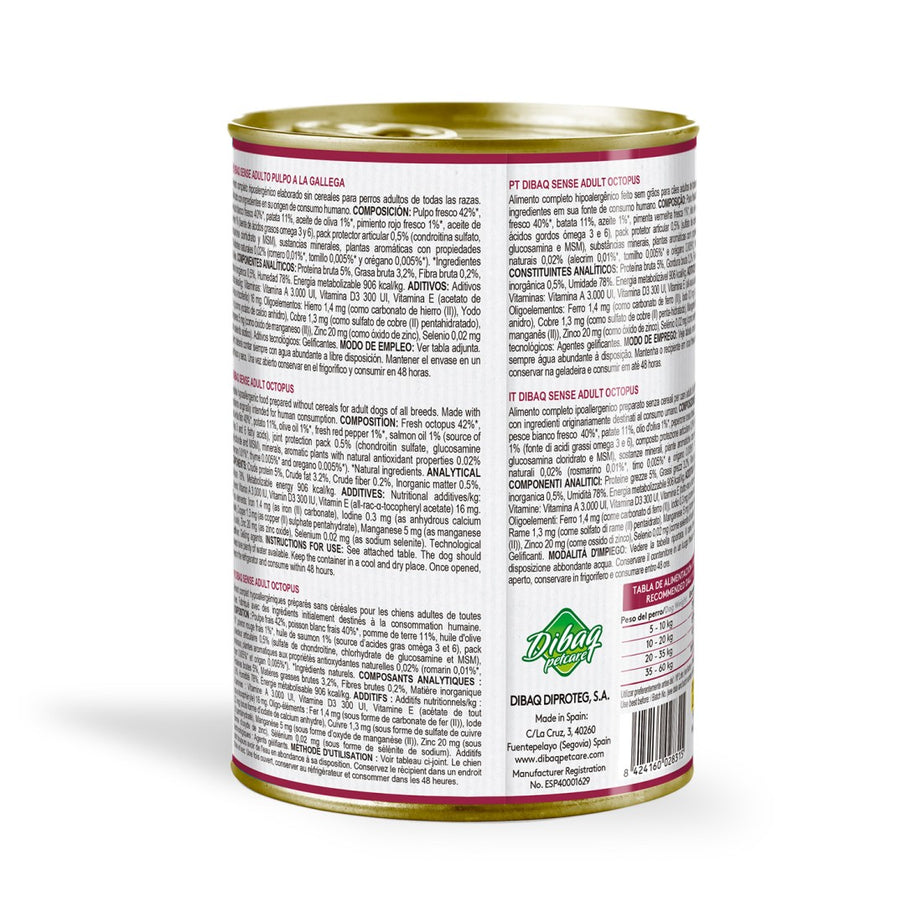 Húmido Dibaq Sense Grain Free | Polvo da Galiza