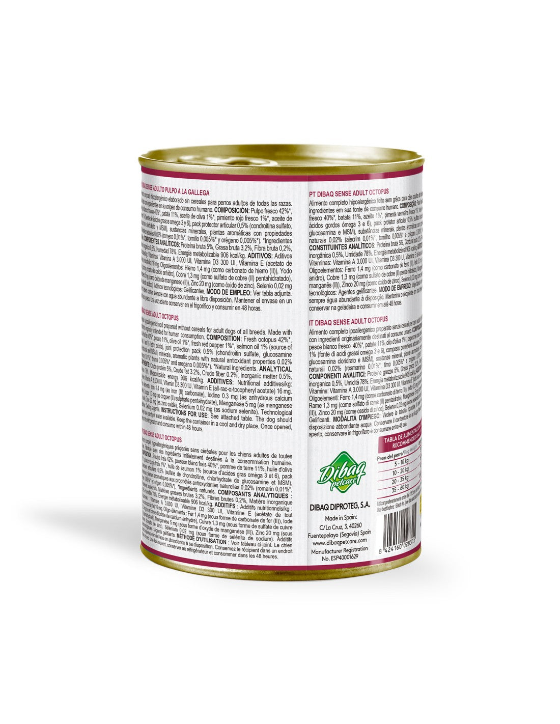 Húmido Dibaq Sense Grain Free | Polvo da Galiza