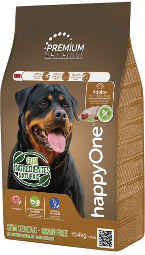 happyOne Premium Grain Free - Ração seca sem cereais para cão adulto