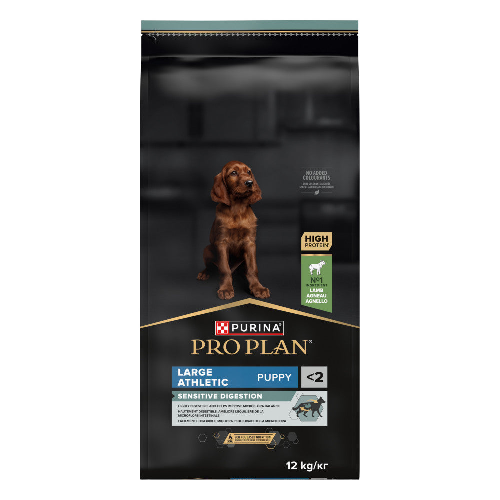 Pro Plan Sensitive Digestion Large Athletic Puppy - Ração seca para cachorro grande e atlético com sensibilidade digestiva - Borrego 12 Kg