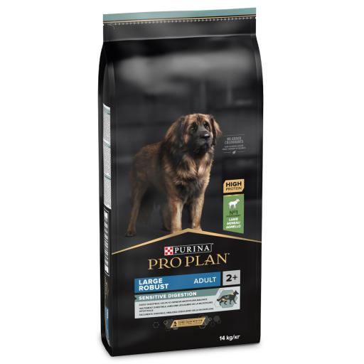 Pro Plan Dog OptiDigest Large Robust Adult Sensitive Digestion Lamb | 14 Kg - Ração seca para cão adulto grande e robusto com sensibilidade digestiva - Borrego