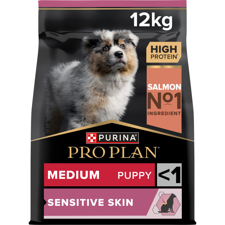 Pro Plan Sensitive Skin Medium Puppy - Ração seca para cachorro médio com pele sensível - Salmão