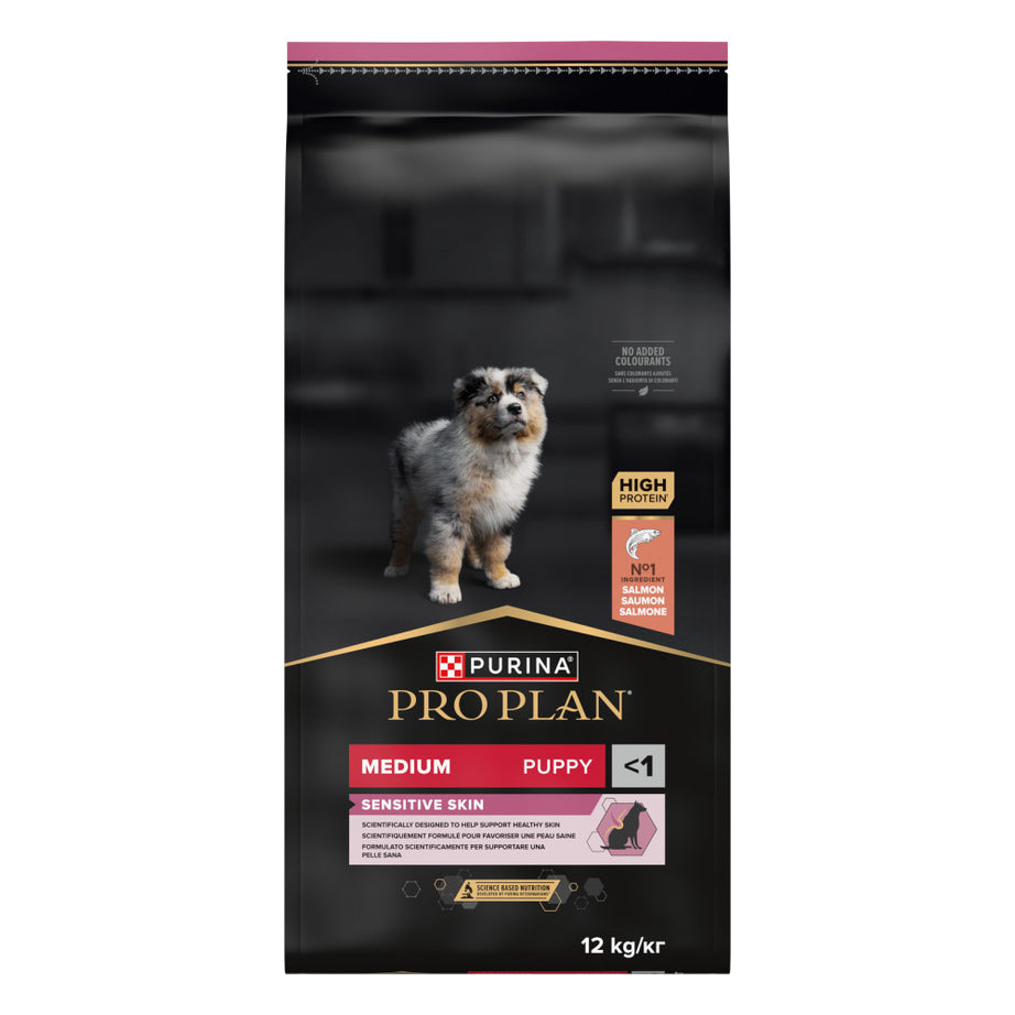 Pro Plan Sensitive Skin Medium Puppy - Ração seca para cachorro médio com pele sensível - Salmão